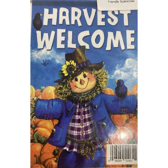 Scarecrow Fall Garden Flag Halloween Party Decor Pumpkin Black Bird Farm Rustic - Picture 1 of 5